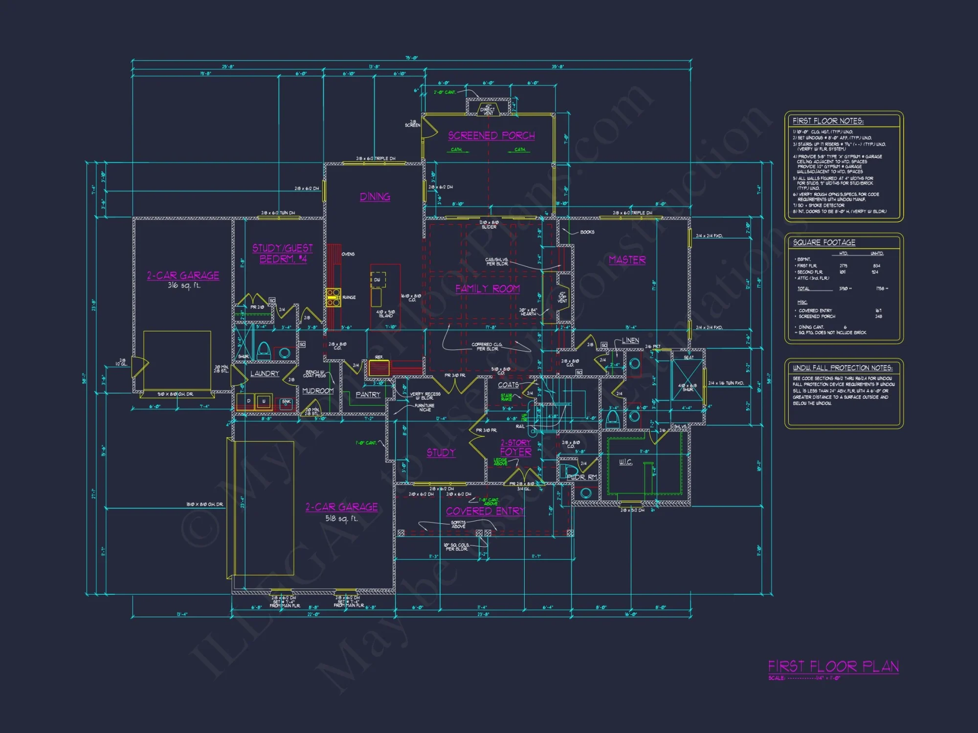 4-Bedroom house Plan with Architectural Blueprint Designs