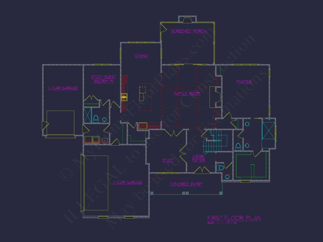 4-Bedroom house Plan with Architectural Blueprint Designs