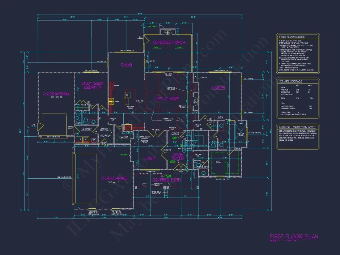 4-Bedroom house Plan with Architectural Blueprint Designs