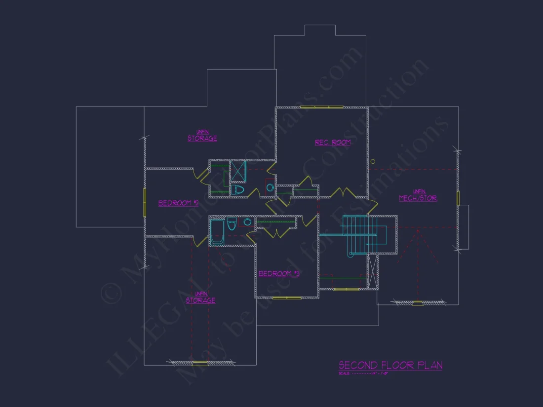 4-Bedroom house Plan with Architectural Blueprint Designs