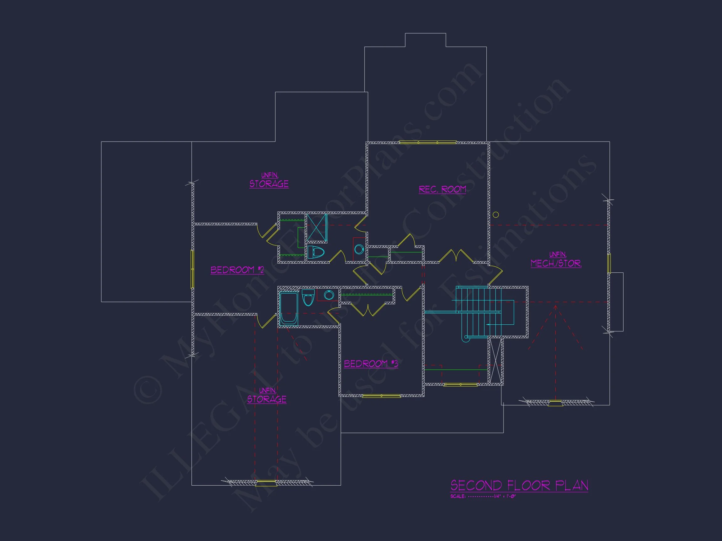 4-Bedroom house Plan with Architectural Blueprint Designs