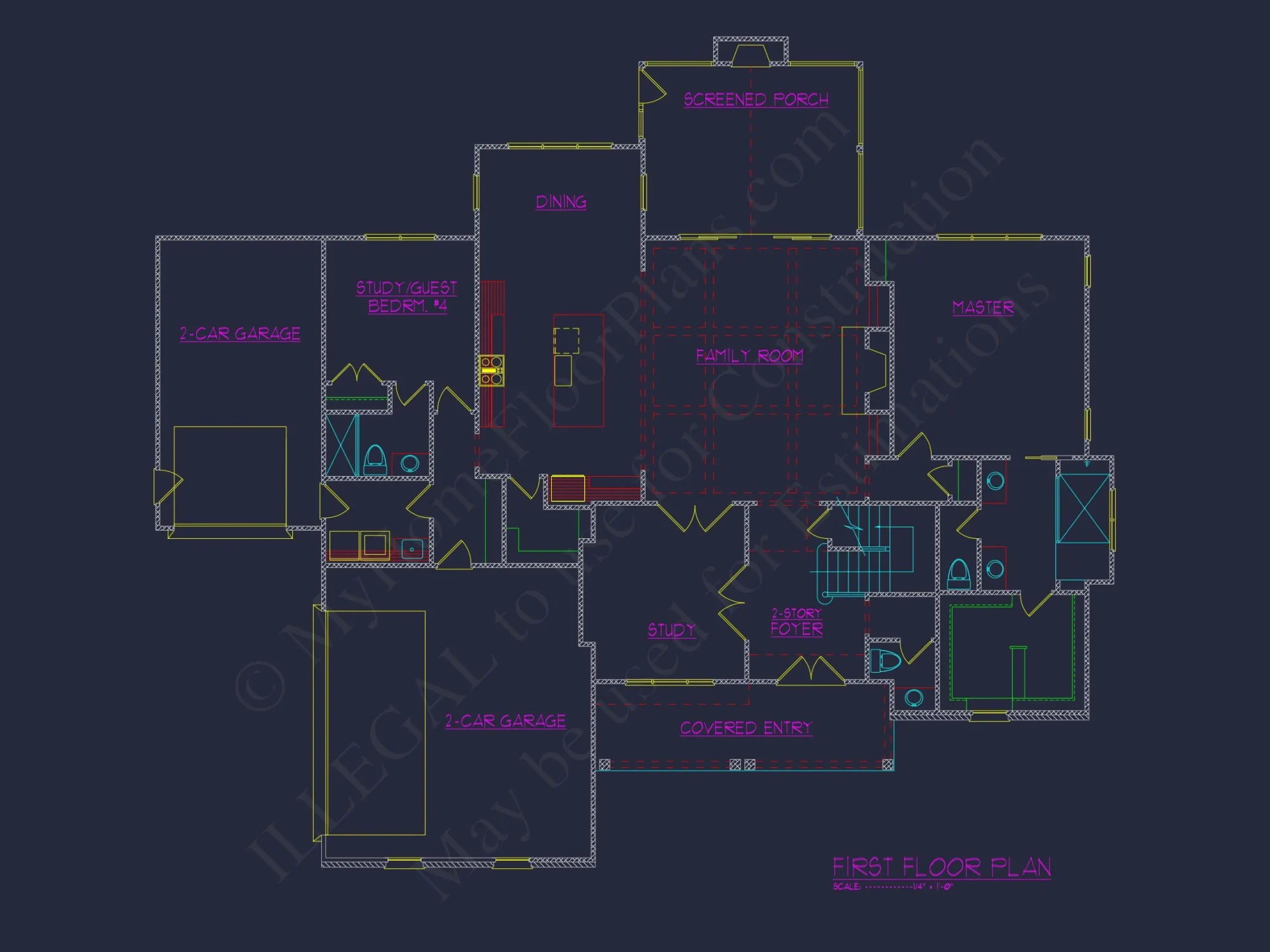 4-Bedroom house Plan with Architectural Blueprint Designs