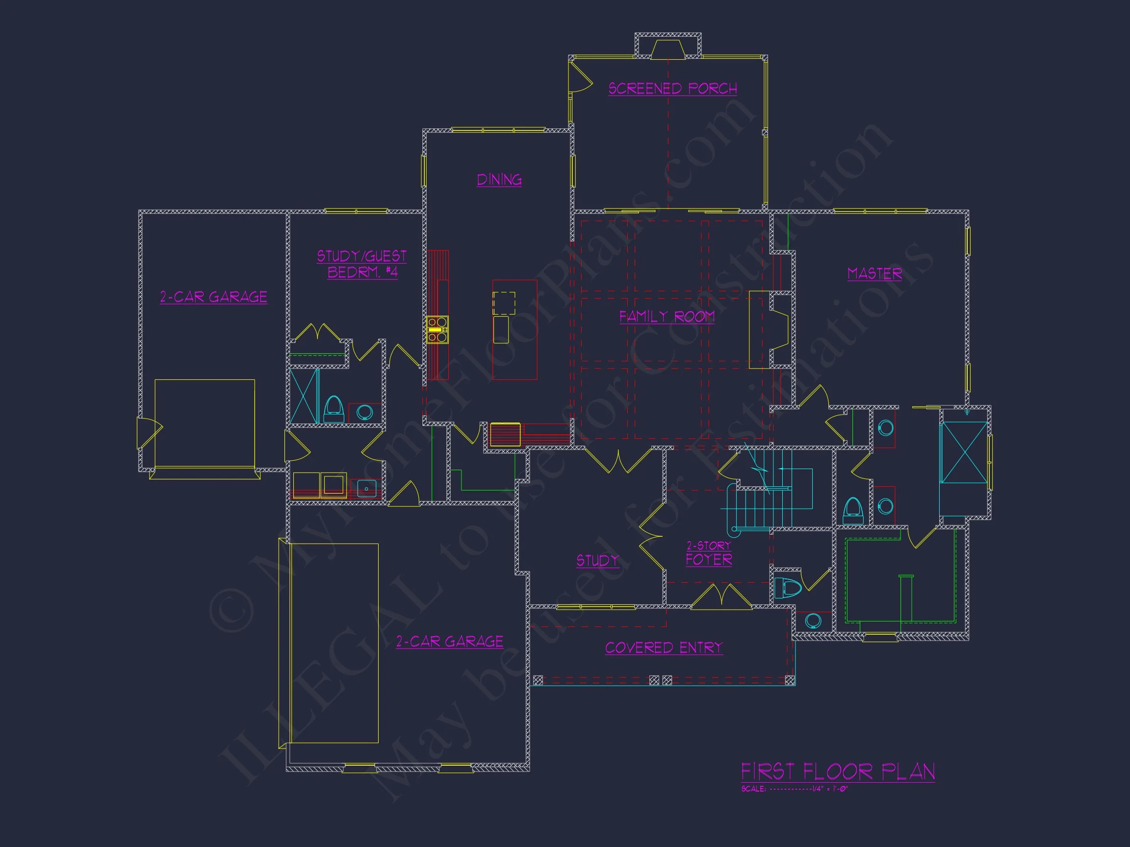 4-Bedroom house Plan with Architectural Blueprint Designs