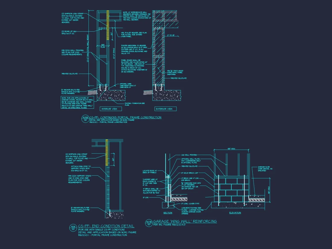 Modern Craftsman house Floor Plan with Detailed CAD Designs