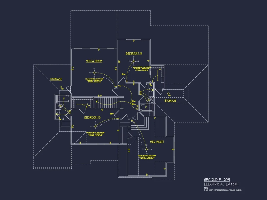 Modern Craftsman house Floor Plan with Detailed CAD Designs