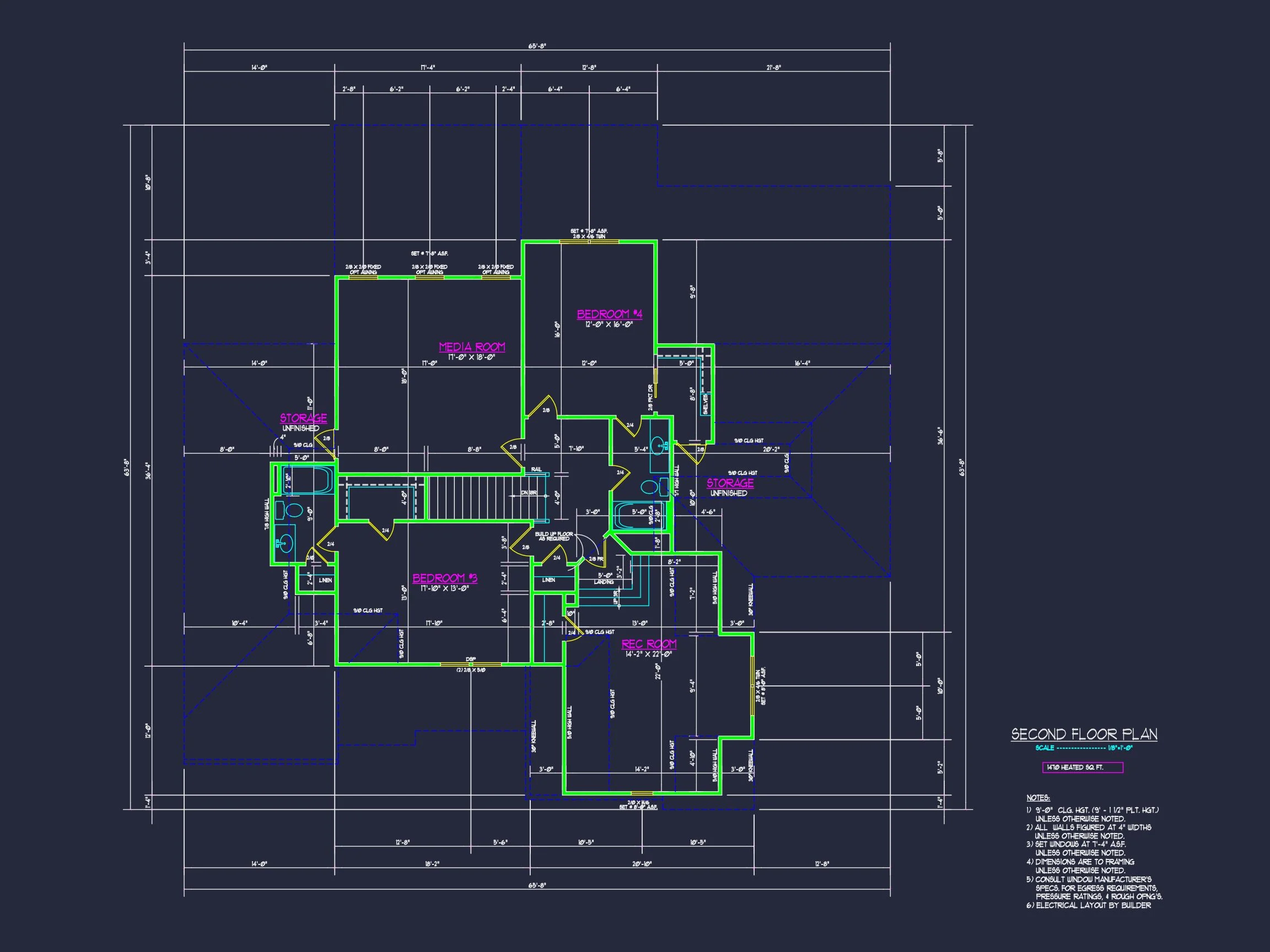20-1307 HOUSE PLAN - Modern Craftsman House Floor Plan with Detailed CAD Designs 9 Modern Craftsman house Floor Plan with Detailed CAD Designs