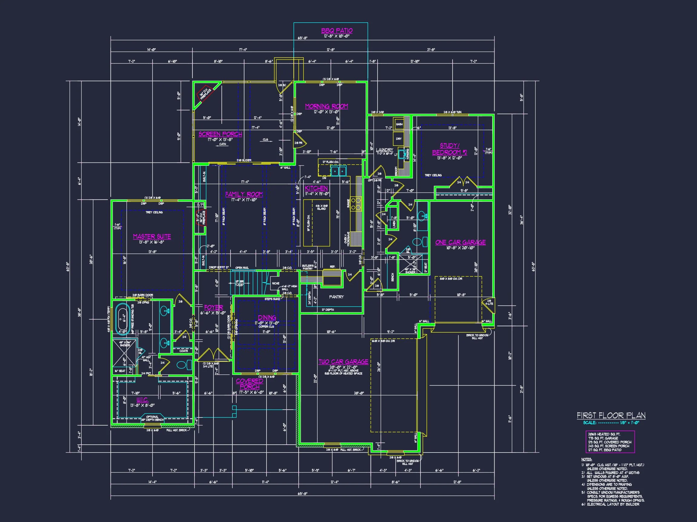 20-1307 HOUSE PLAN - Modern Craftsman House Floor Plan with Detailed CAD Designs 8 Modern Craftsman house Floor Plan with Detailed CAD Designs