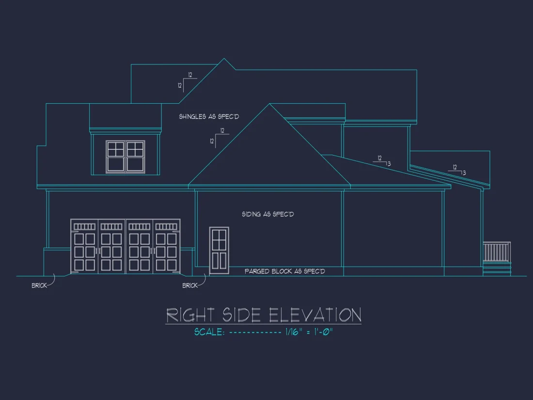 Modern Craftsman house Floor Plan with Detailed CAD Designs