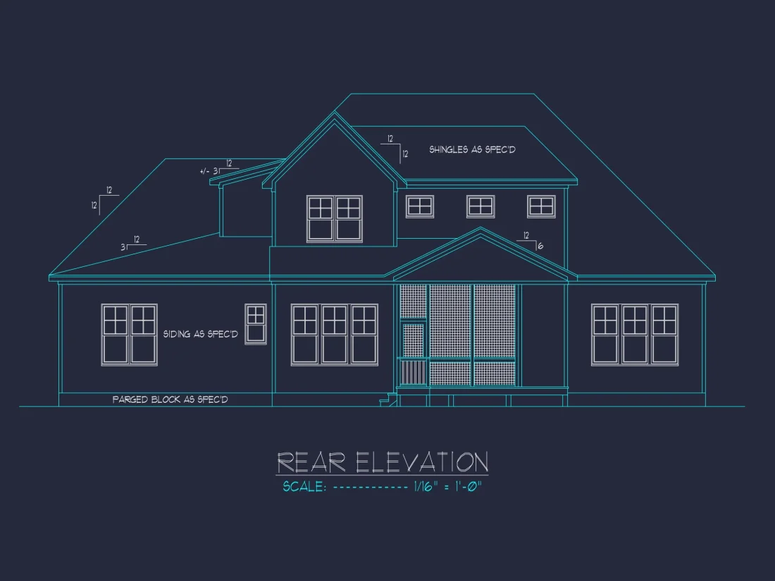 Modern Craftsman house Floor Plan with Detailed CAD Designs