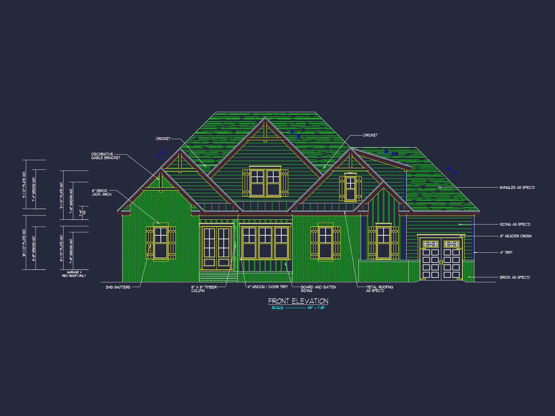 20-1307 HOUSE PLAN - Modern Craftsman House Floor Plan with Detailed CAD Designs 2 Modern Craftsman house Floor Plan with Detailed CAD Designs