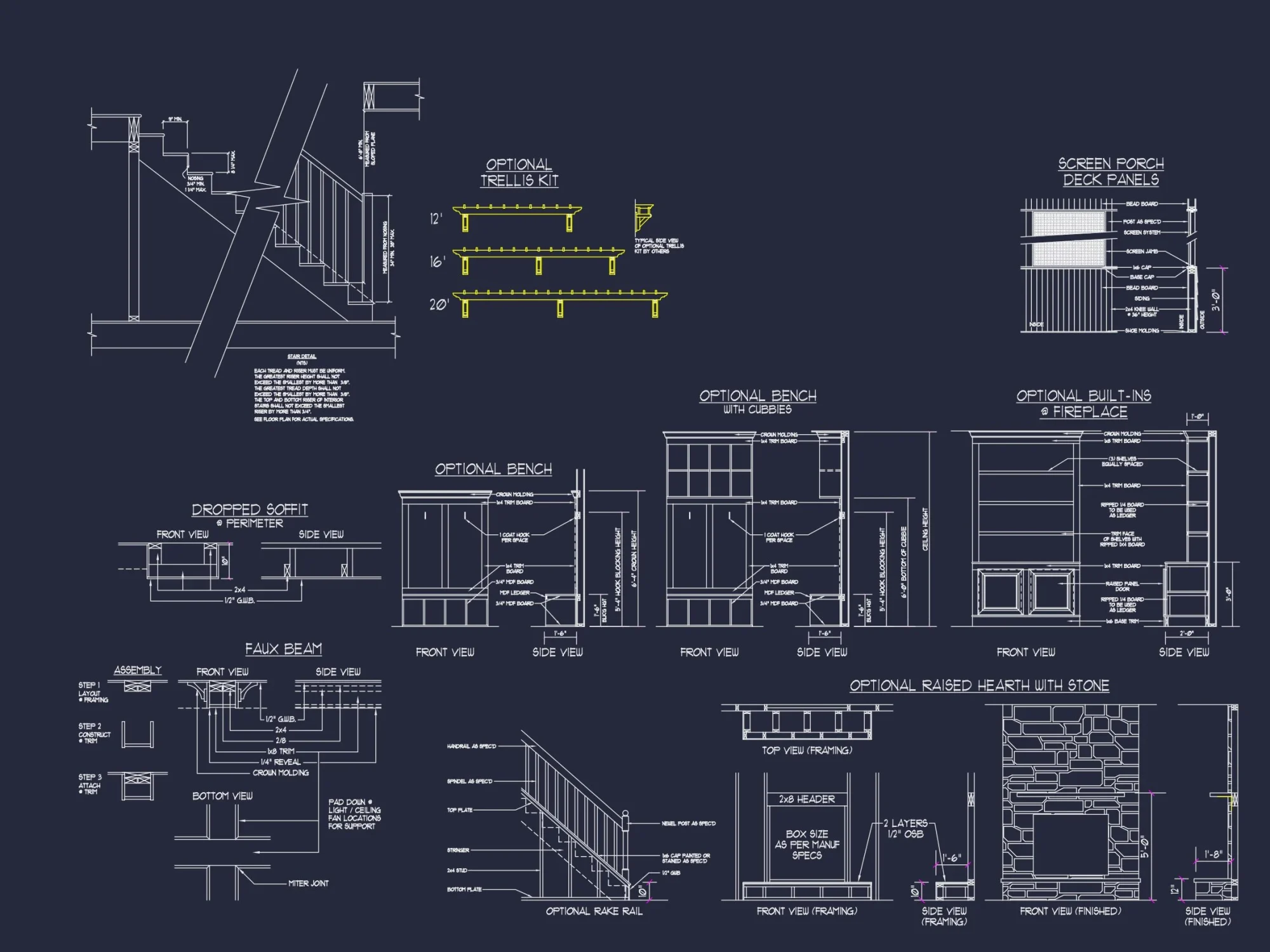 Craftsman house Plan with 4 Beds, 3 Baths, CAD Design & More
