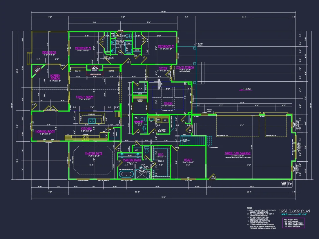 Craftsman house Plan with 4 Beds, 3 Baths, CAD Design & More