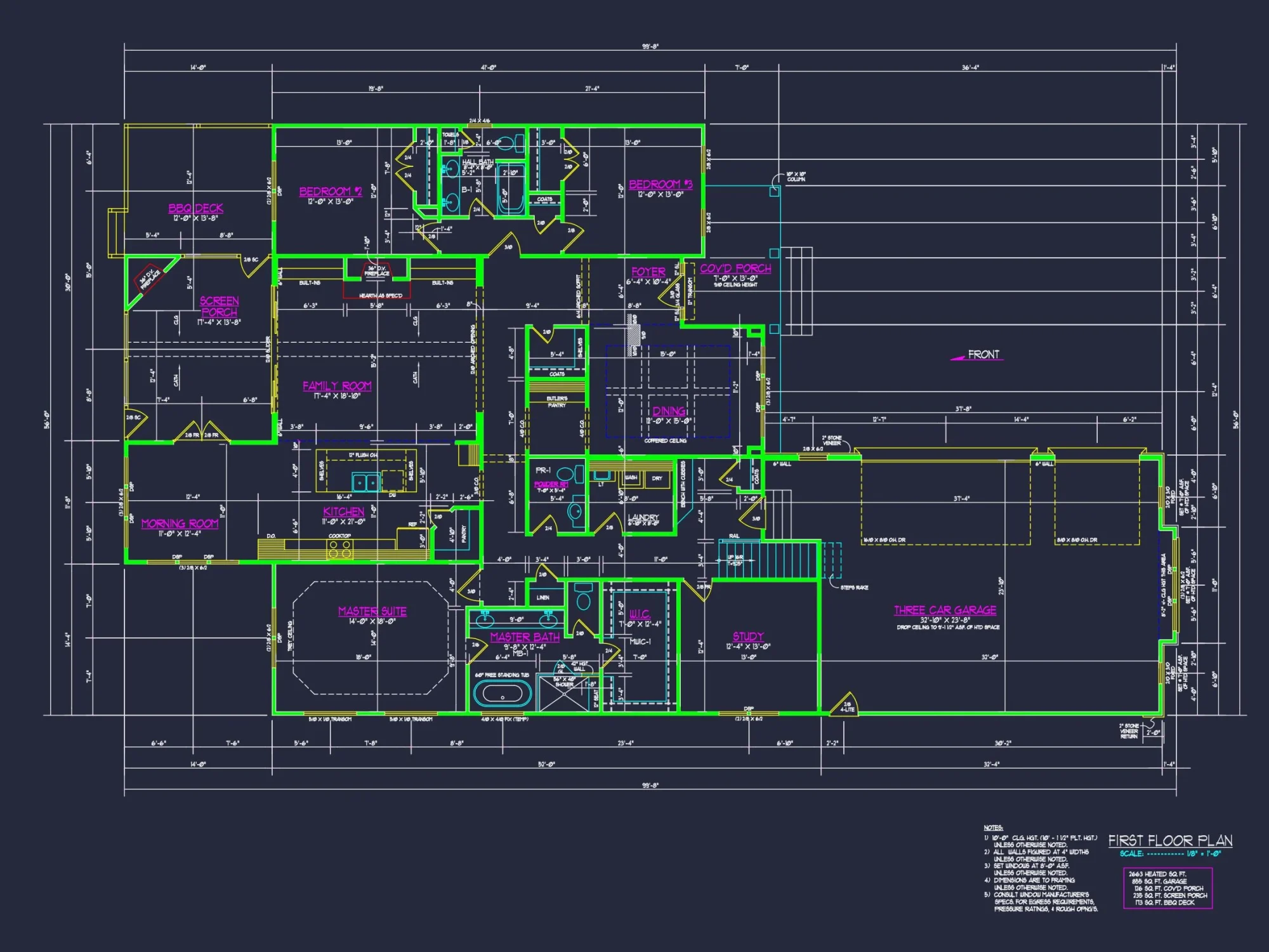 Craftsman house Plan with 4 Beds, 3 Baths, CAD Design & More