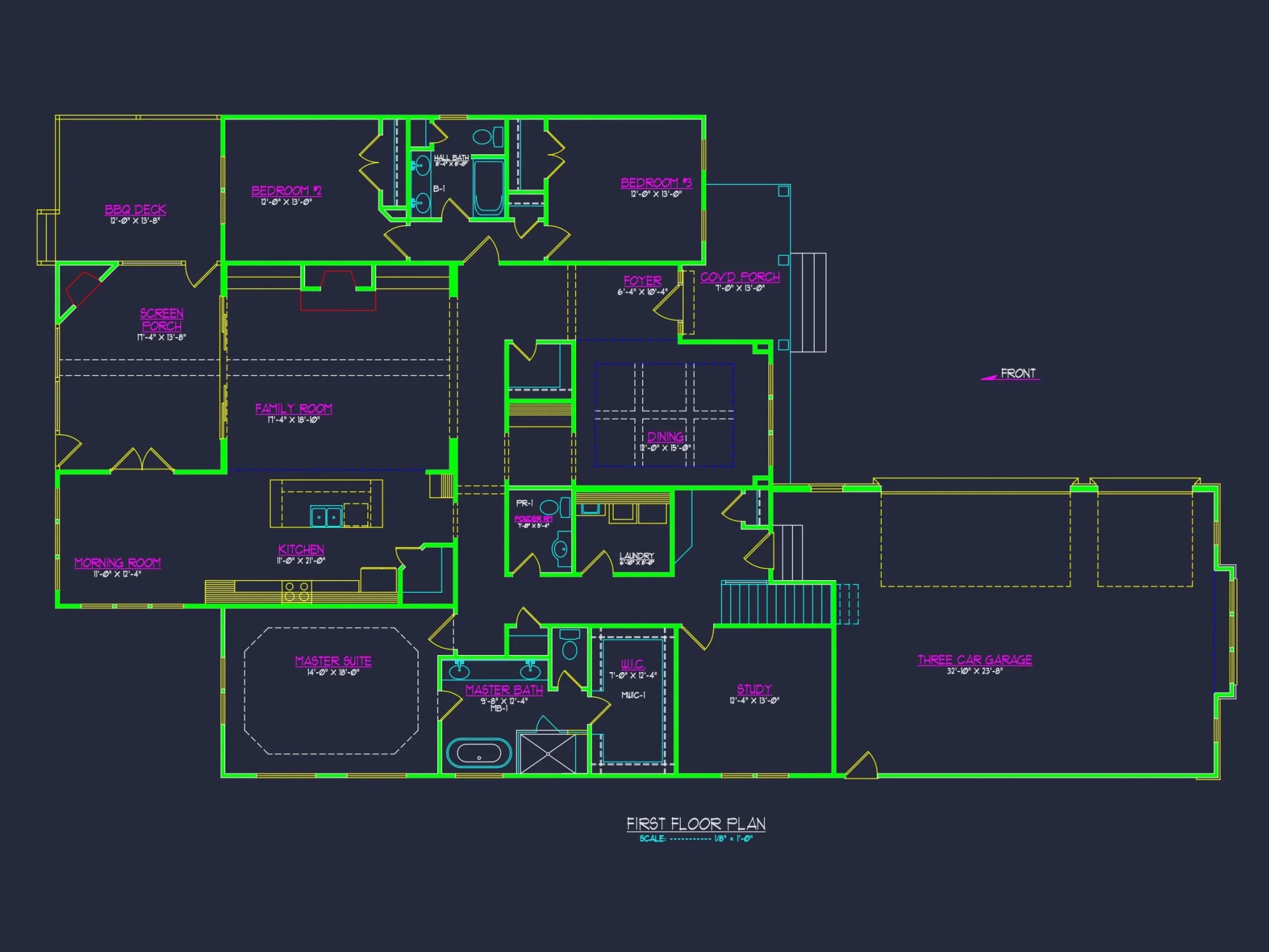 Craftsman house Plan with 4 Beds, 3 Baths, CAD Design & More