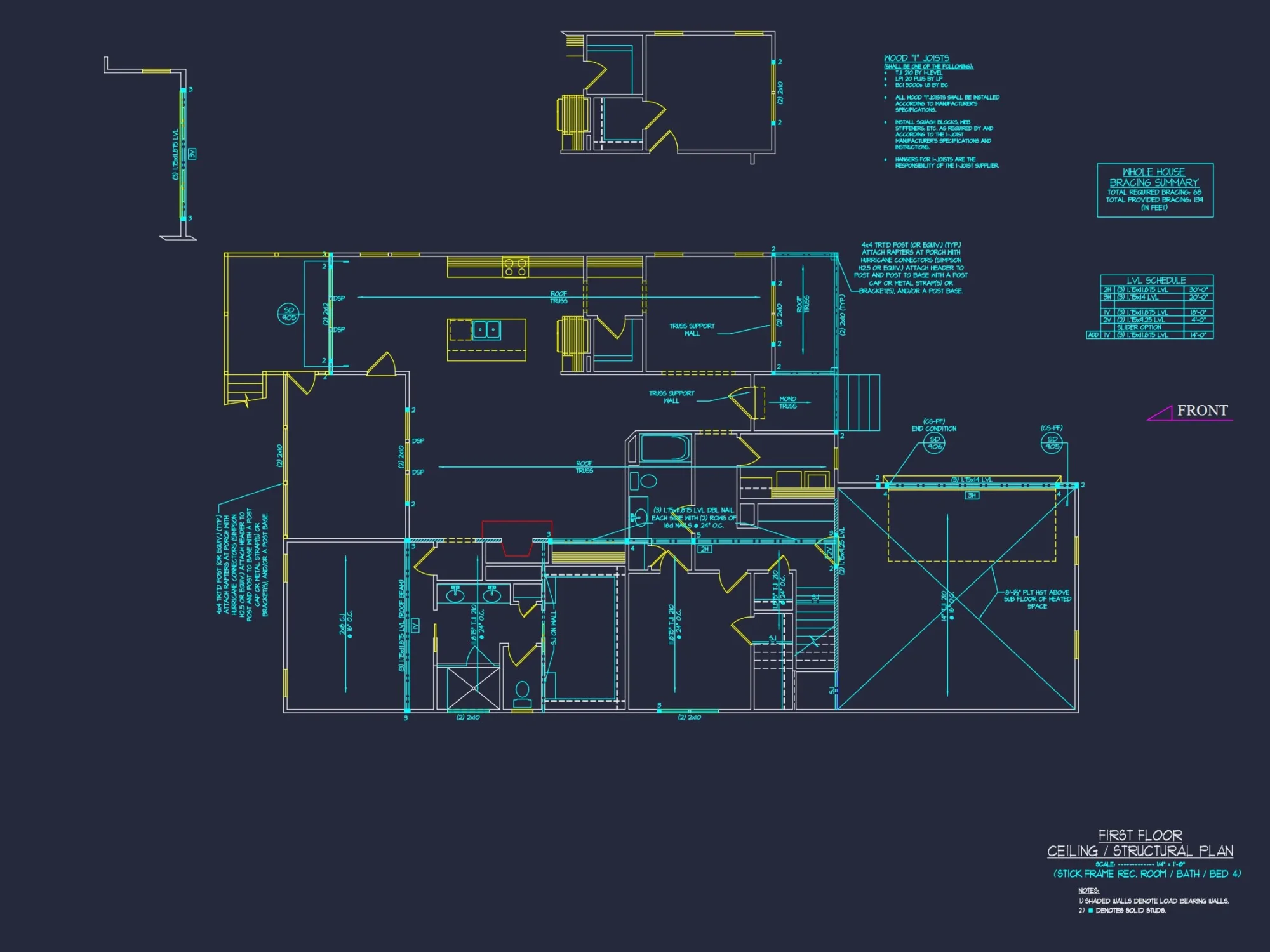 Stunning house Plan with 1.5 Floors, CAD Designs, and Blueprint