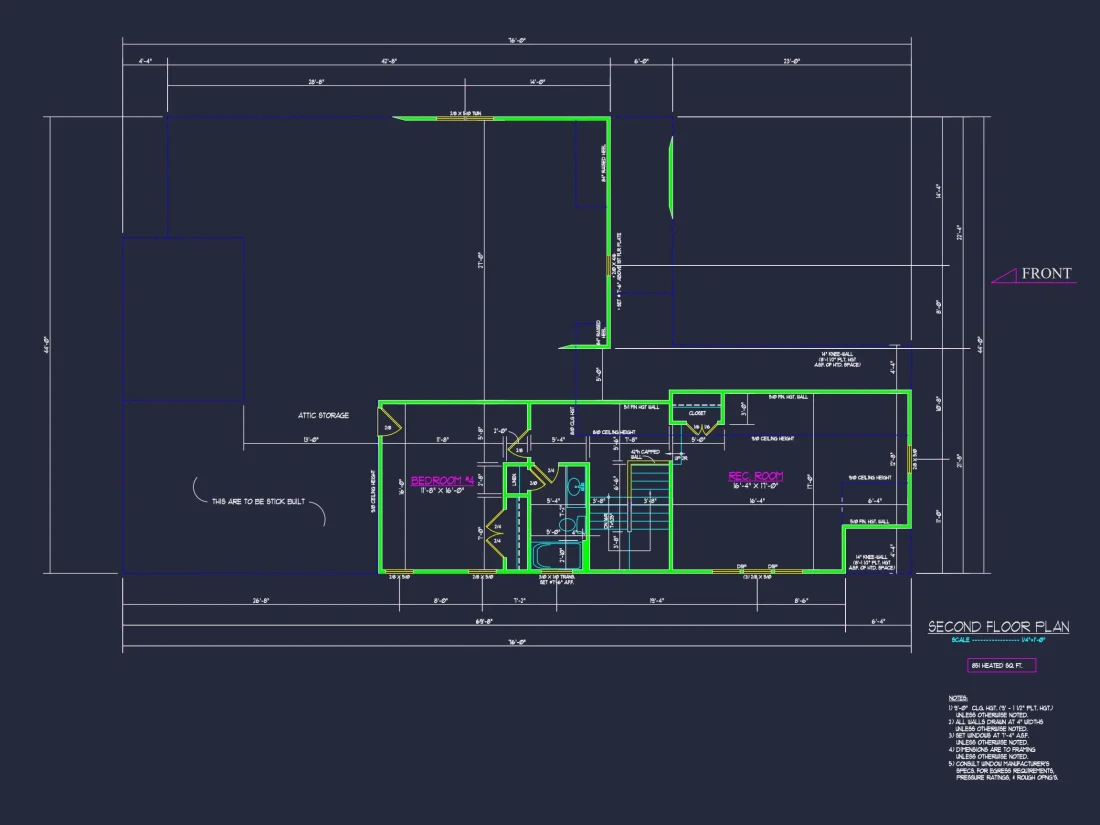 Stunning house Plan with 1.5 Floors, CAD Designs, and Blueprint
