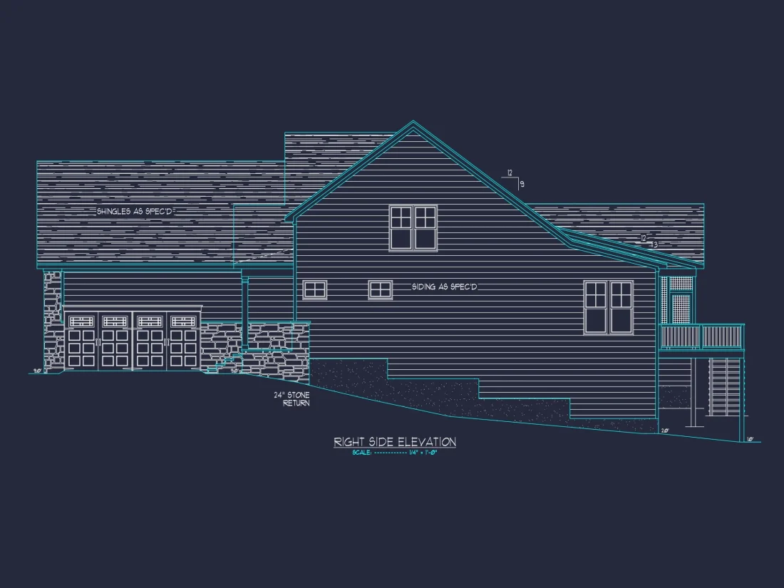 Stunning house Plan with 1.5 Floors, CAD Designs, and Blueprint