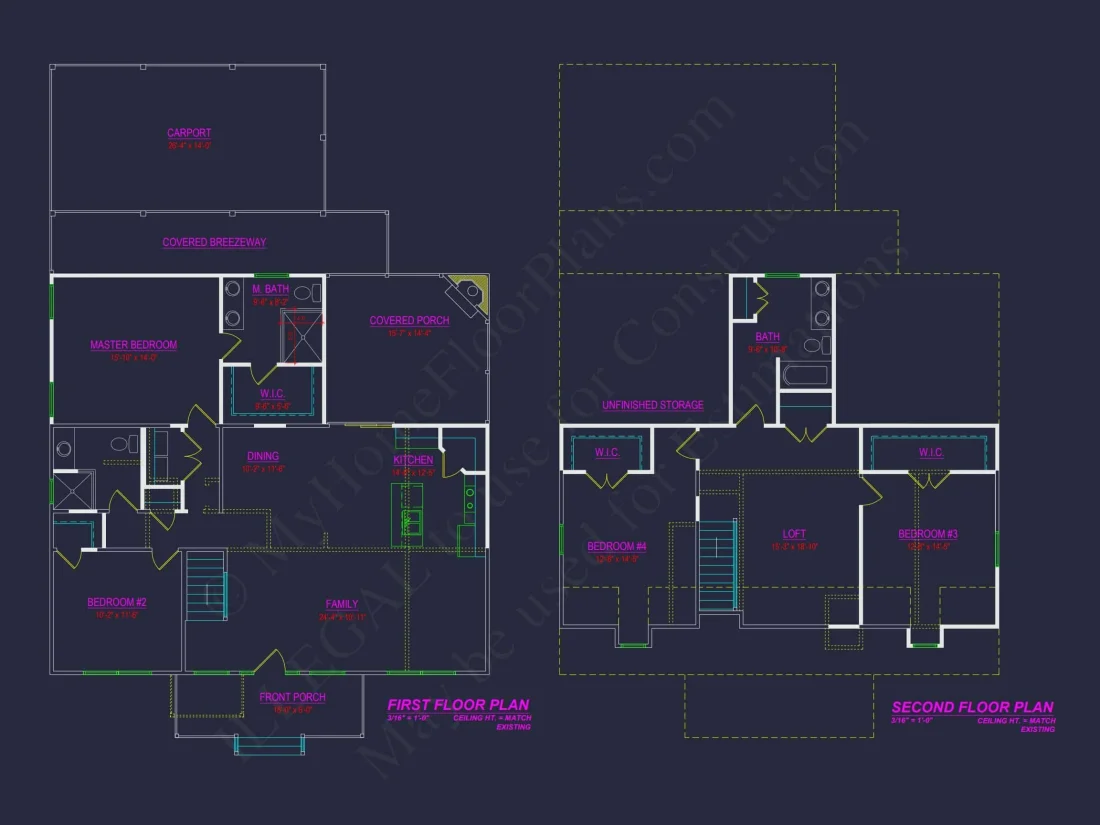 Charming 4-Bedroom house Plan with CAD Floor Designs
