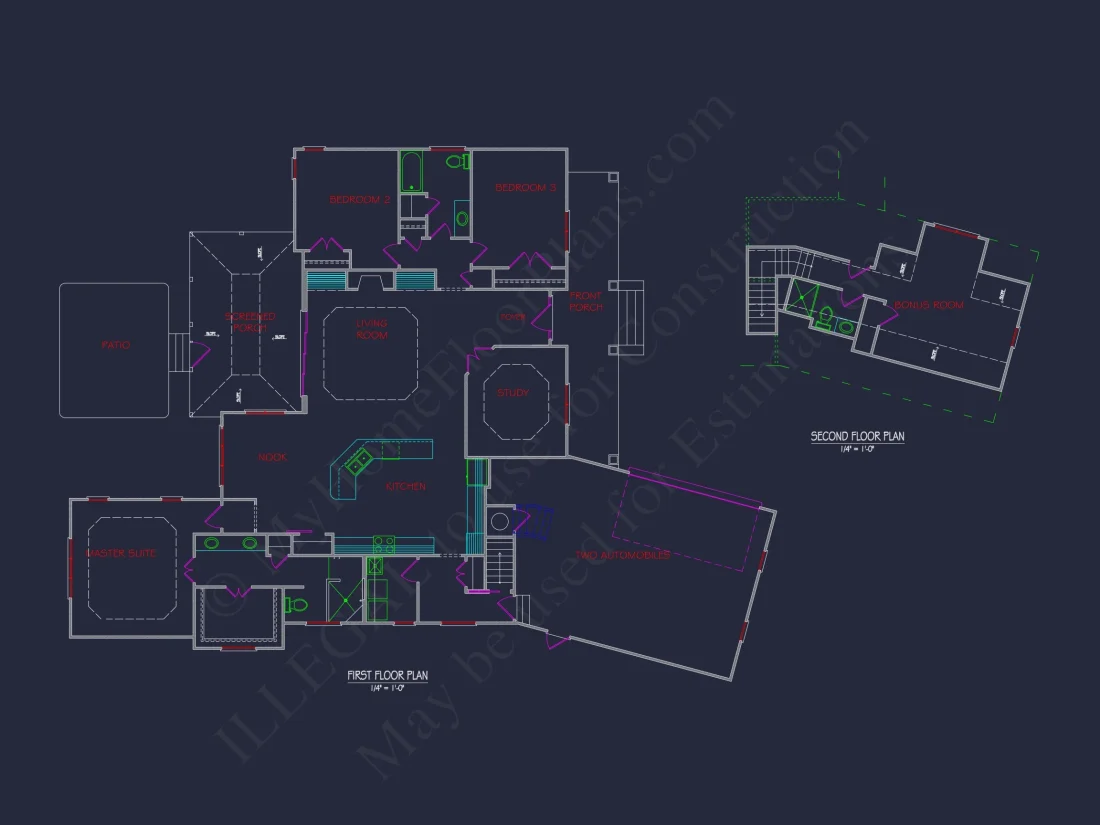 Elegant house Plan with Floor Plans, CAD Blueprint & Designs