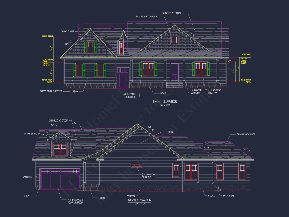Elegant house Plan with Floor Plans, CAD Blueprint & Designs