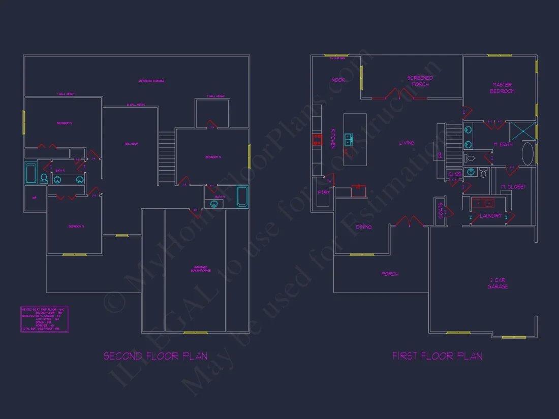 Stunning 2-Story house Plan with 4 Bedrooms, CAD Designs & Features