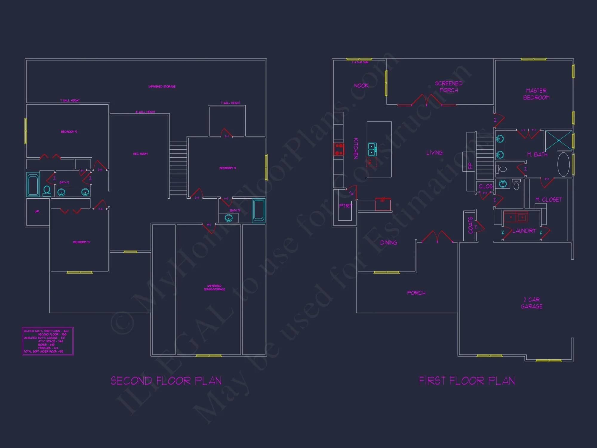 Stunning 2-Story house Plan with 4 Bedrooms, CAD Designs & Features