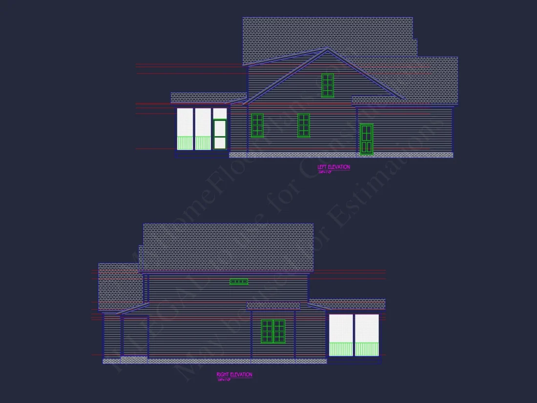Beautiful 2-Story house Plan with Traditional CAD Designs