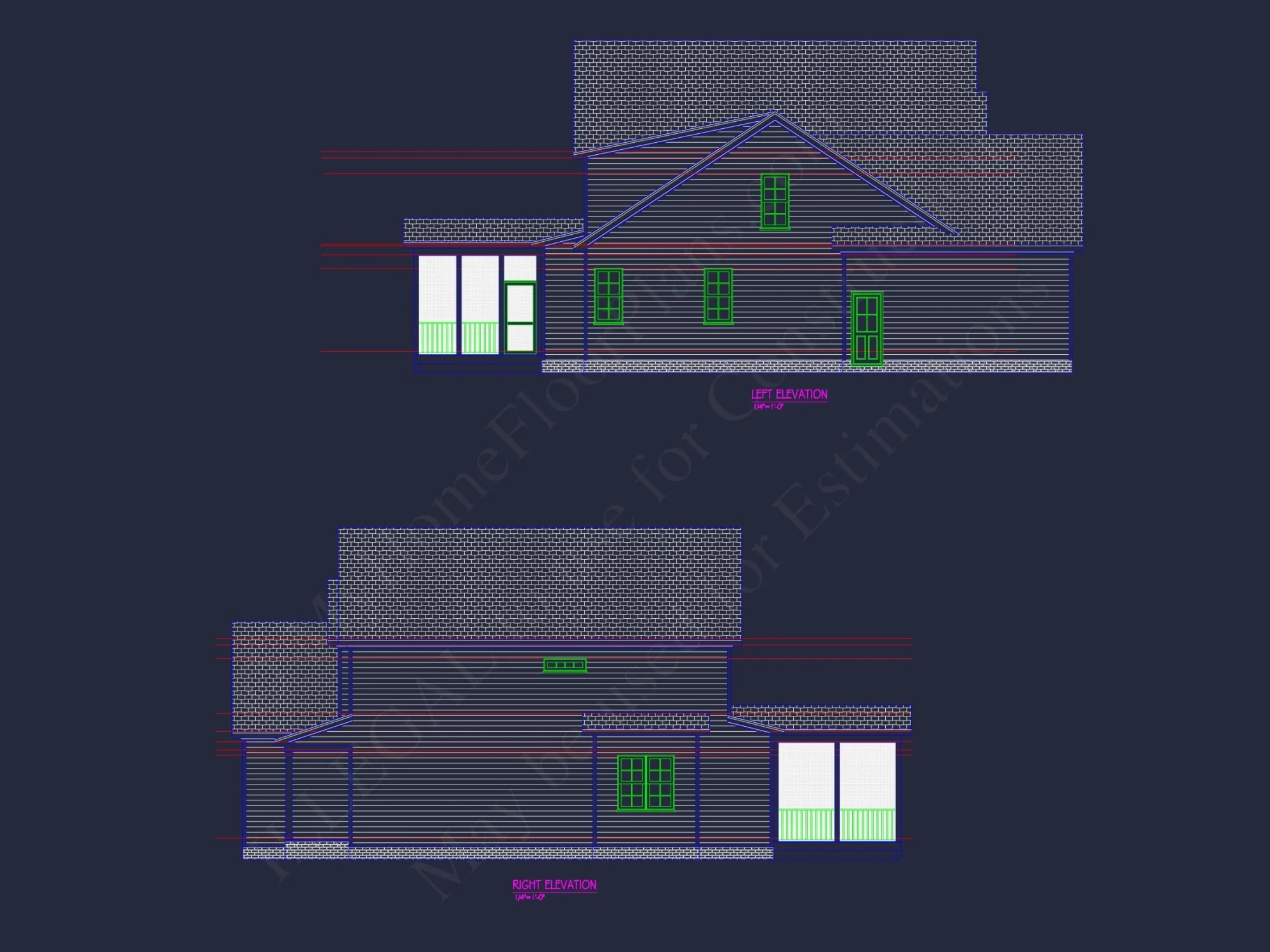 Beautiful 2-Story house Plan with Traditional CAD Designs