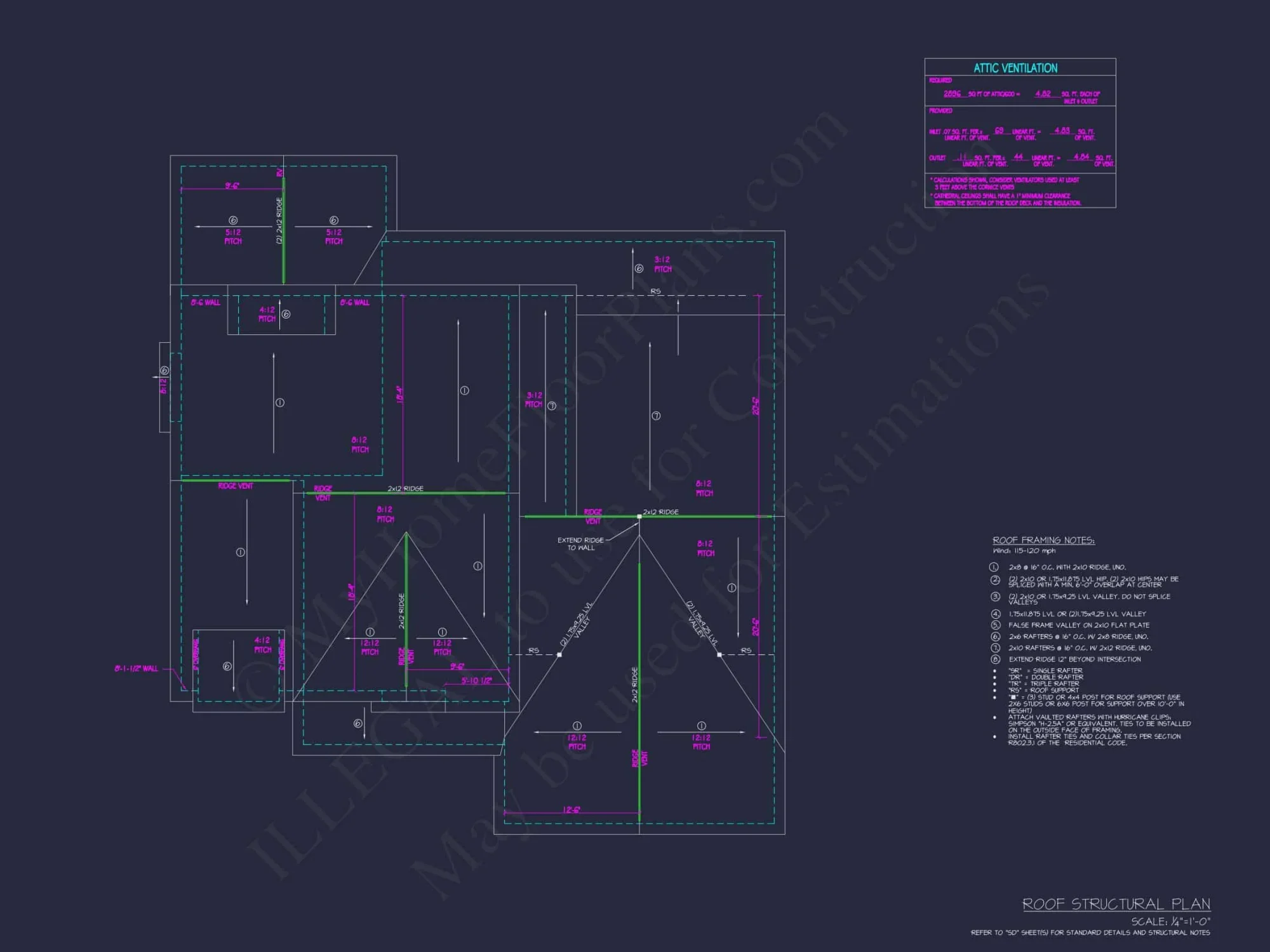 Craftsman house Floor Plan - 4 Bed, 3 Bath CAD Designs Blueprint