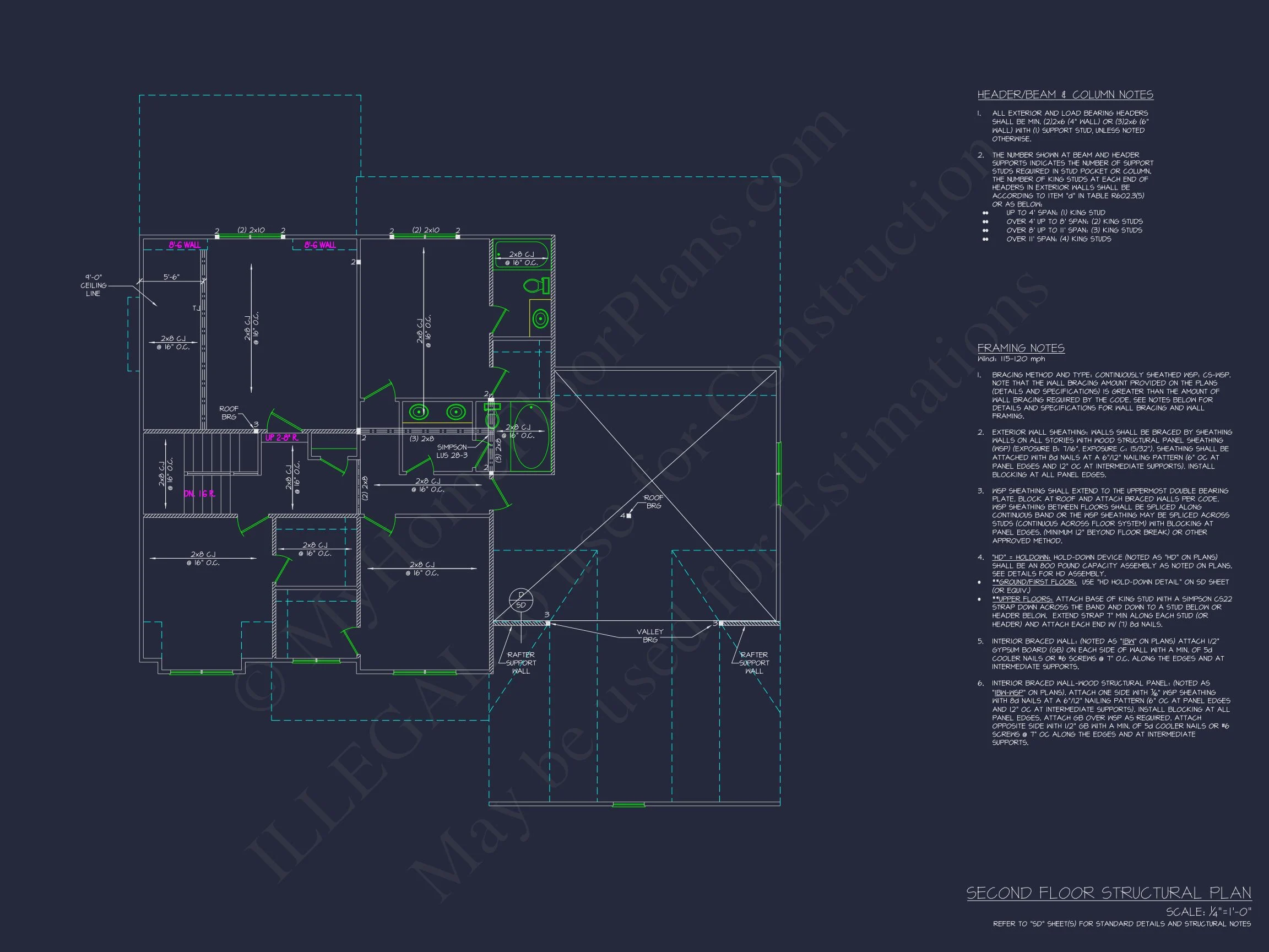 19-1920 HOUSE PLAN - Craftsman House Floor Plan - 4 Bed, 3 Bath CAD Designs Blueprint 10 Craftsman house Floor Plan - 4 Bed, 3 Bath CAD Designs Blueprint