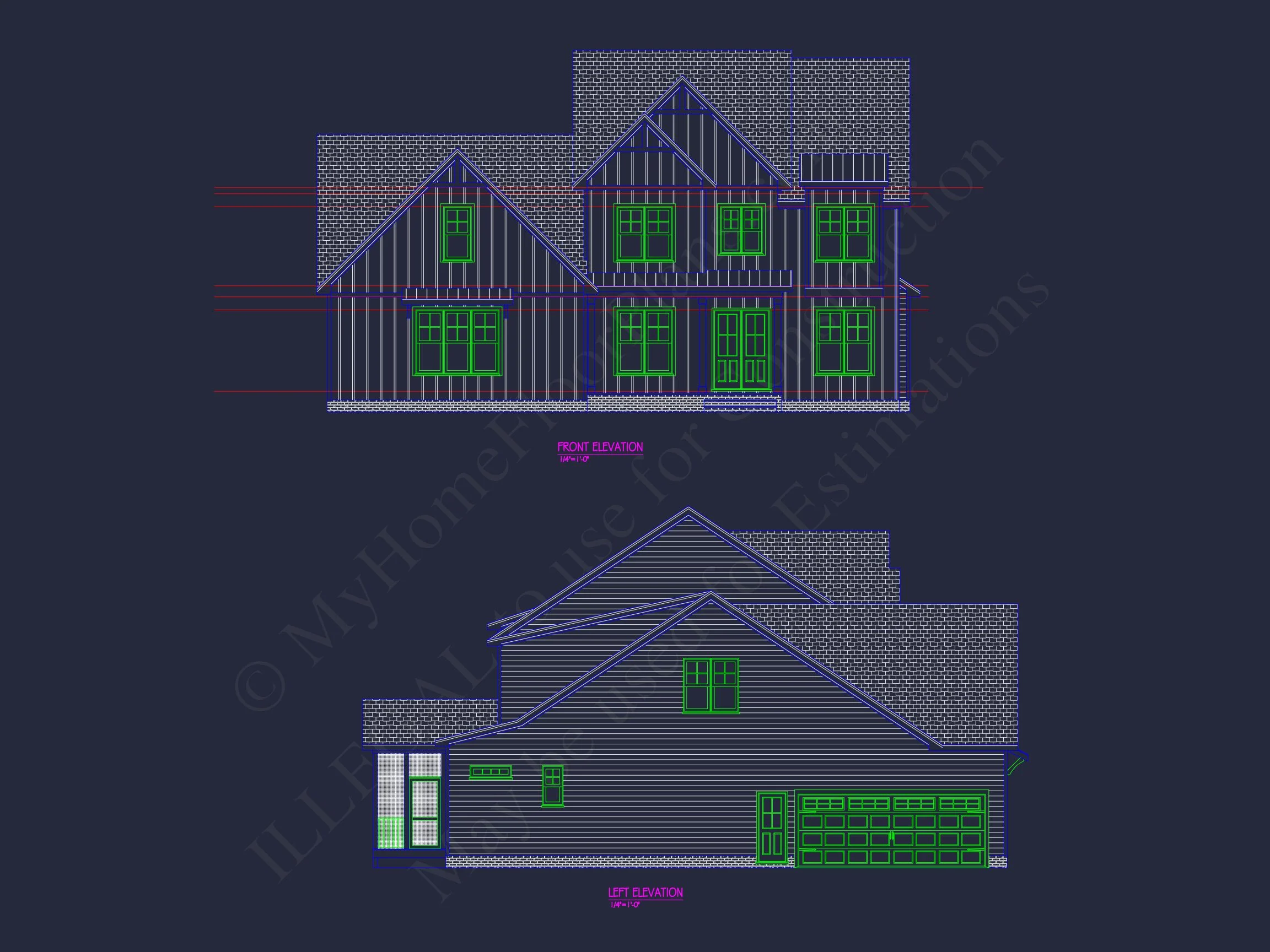 19-1920 HOUSE PLAN - Craftsman House Floor Plan - 4 Bed, 3 Bath CAD Designs Blueprint 2 Craftsman house Floor Plan - 4 Bed, 3 Bath CAD Designs Blueprint