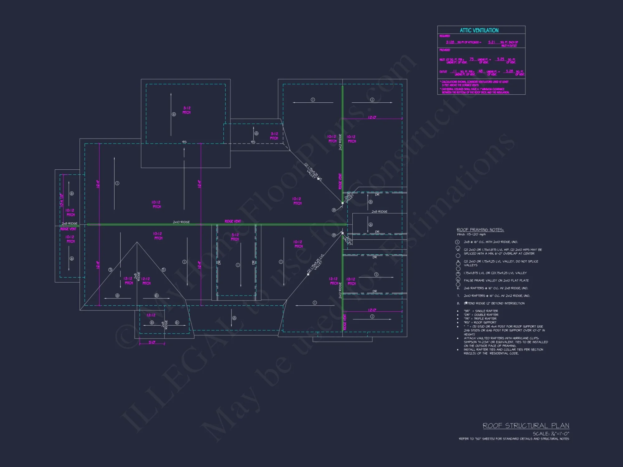 Craftsman house Plan With 1.5 Floors, CAD & Blueprint Designs
