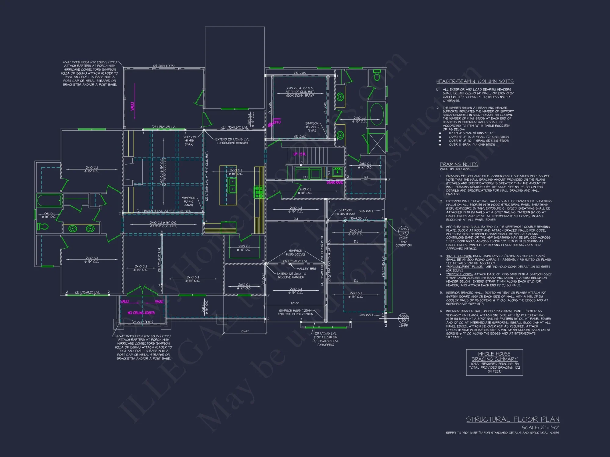 Craftsman house Plan With 1.5 Floors, CAD & Blueprint Designs