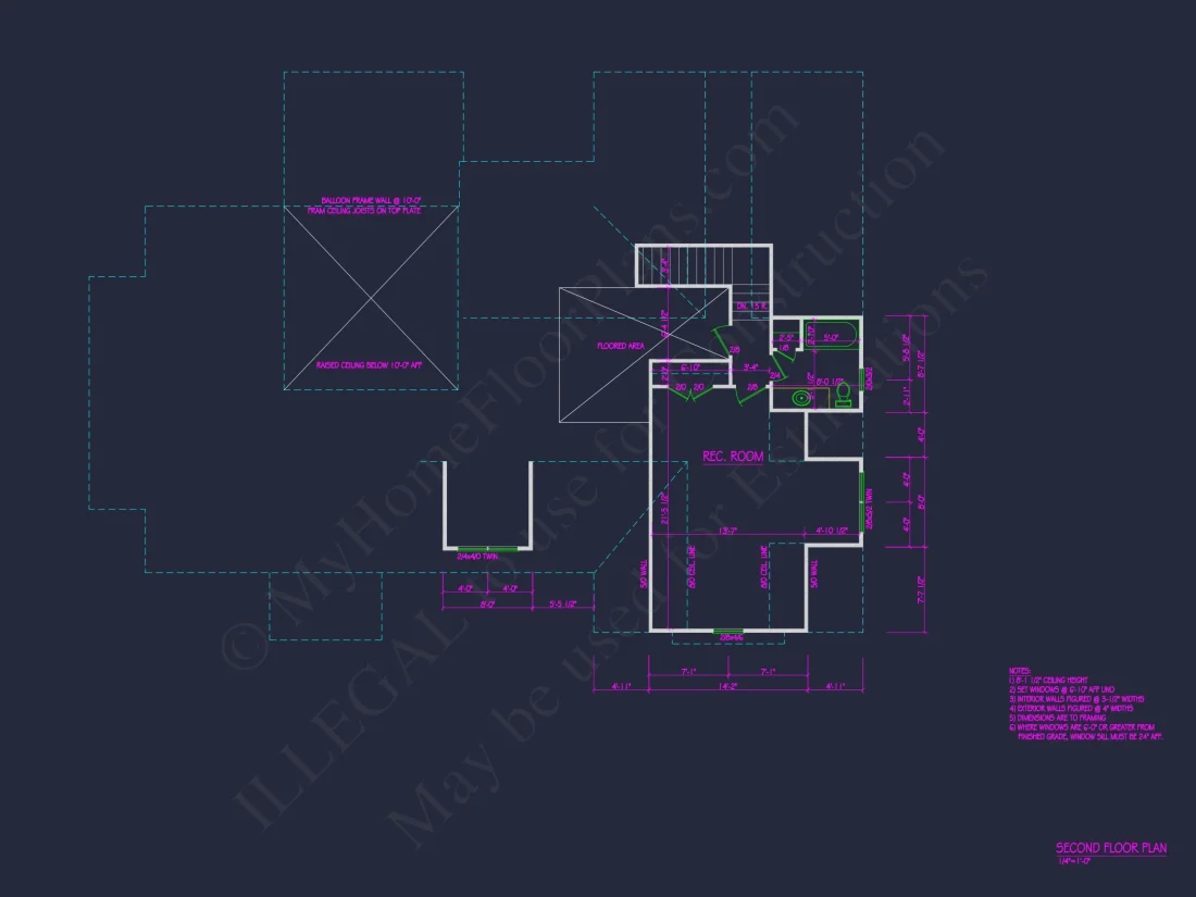 Craftsman house Plan With 1.5 Floors, CAD & Blueprint Designs