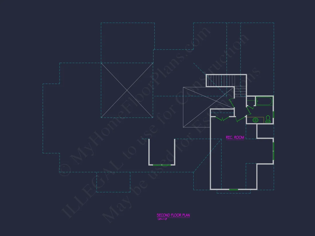 Craftsman house Plan With 1.5 Floors, CAD & Blueprint Designs