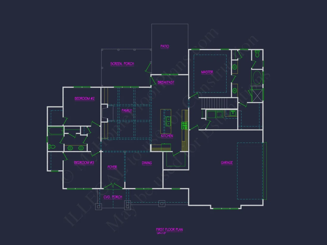 Craftsman house Plan With 1.5 Floors, CAD & Blueprint Designs