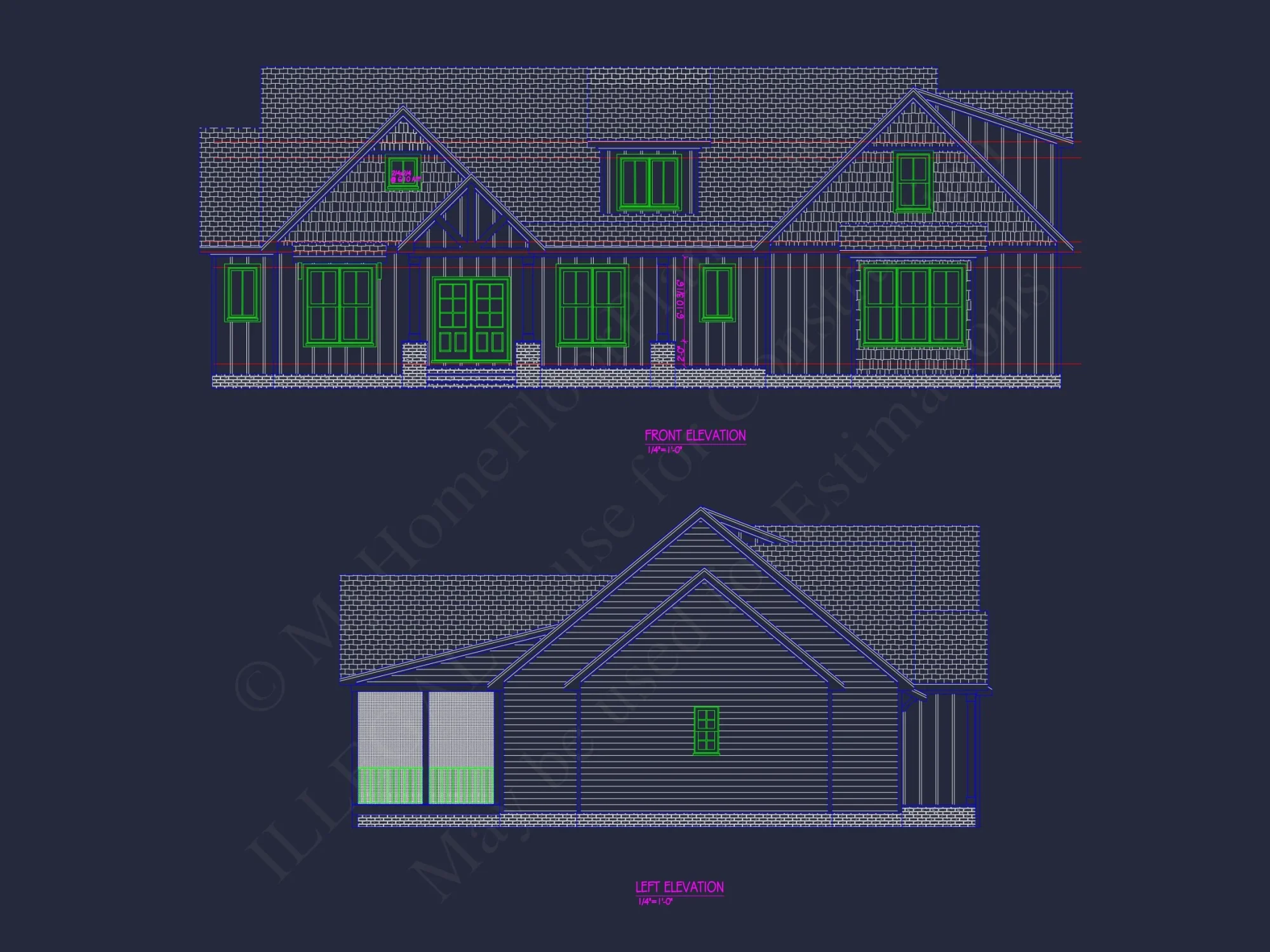 Craftsman house Plan With 1.5 Floors, CAD & Blueprint Designs