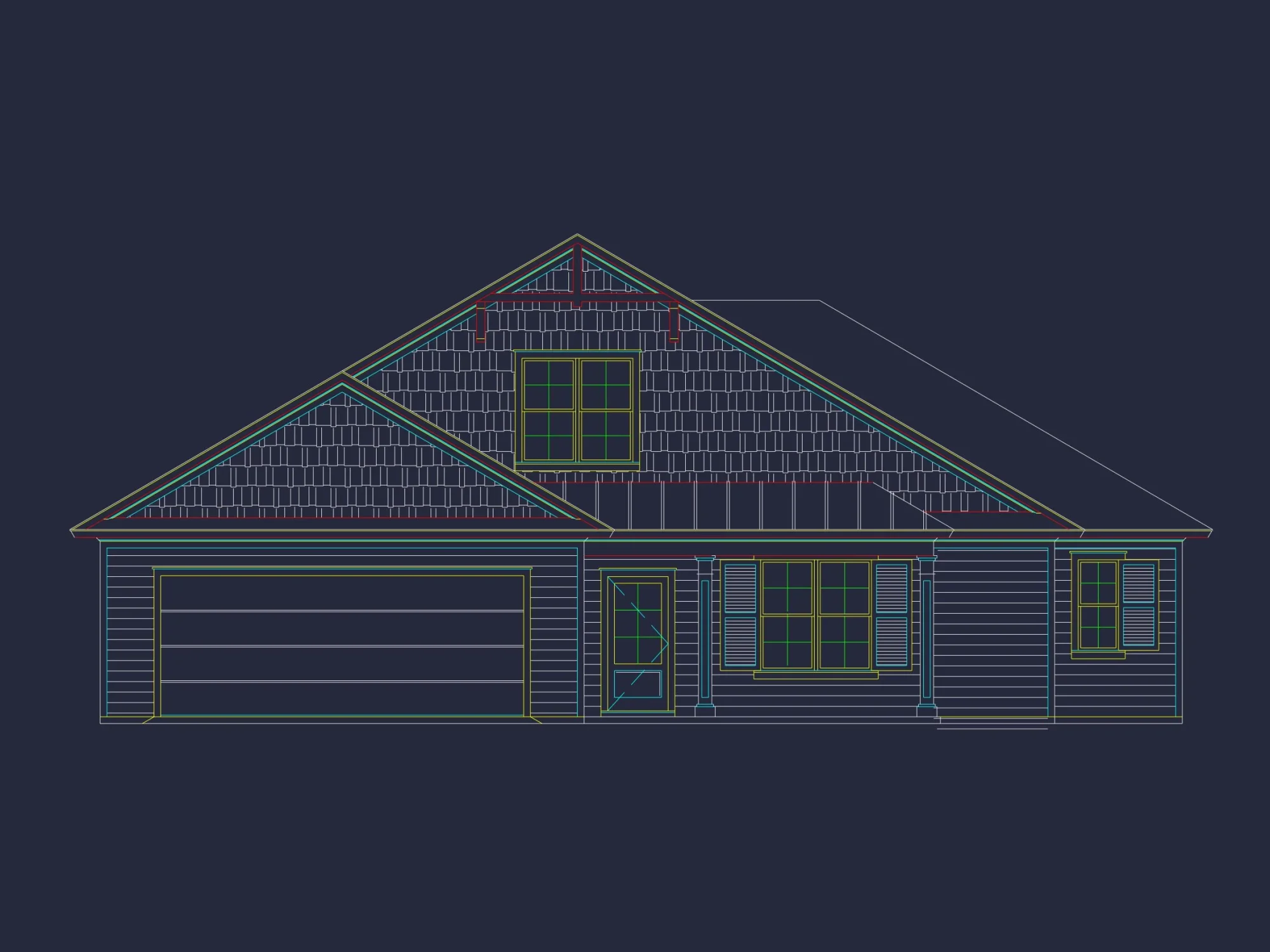 Beautiful house Plan with 4 Bedrooms, CAD Designs & Blueprint