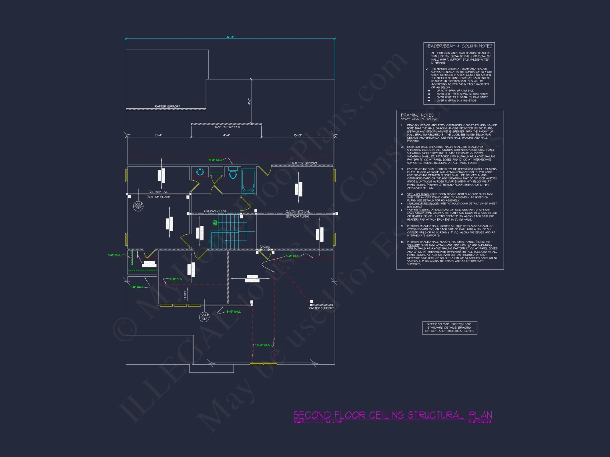 Beautiful house Plan with 2-Story Design, CAD Blueprint