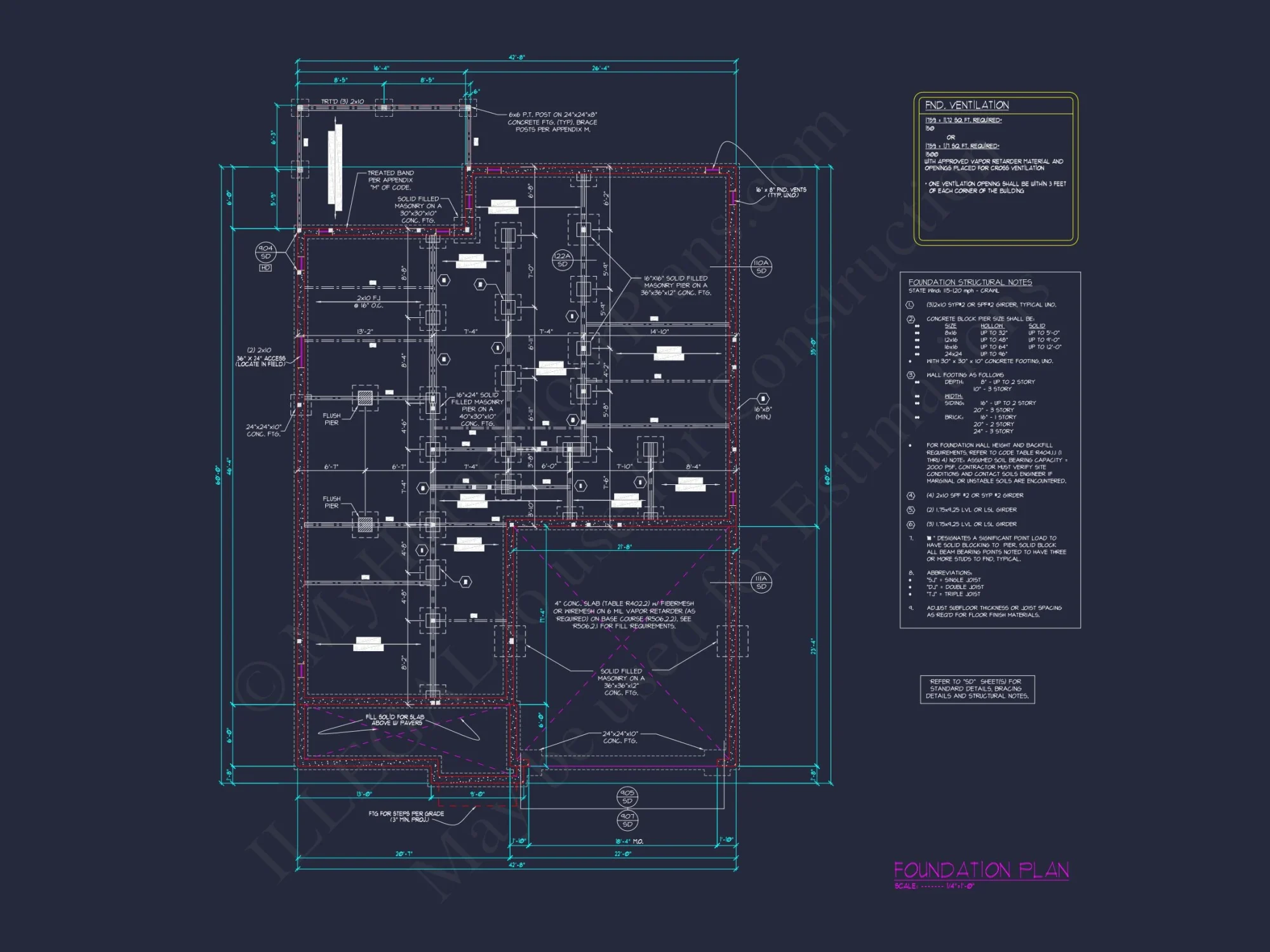 Beautiful house Plan with 2-Story Design, CAD Blueprint