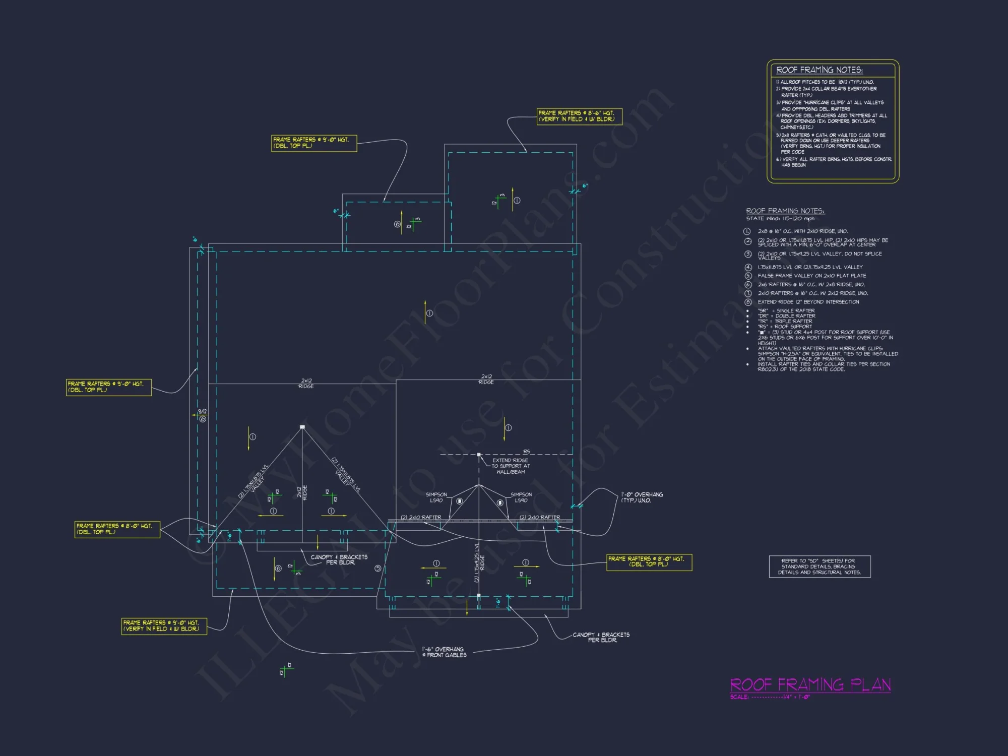 Modern Craftsman house Plan with 2.5 Floors and 4 Bedrooms