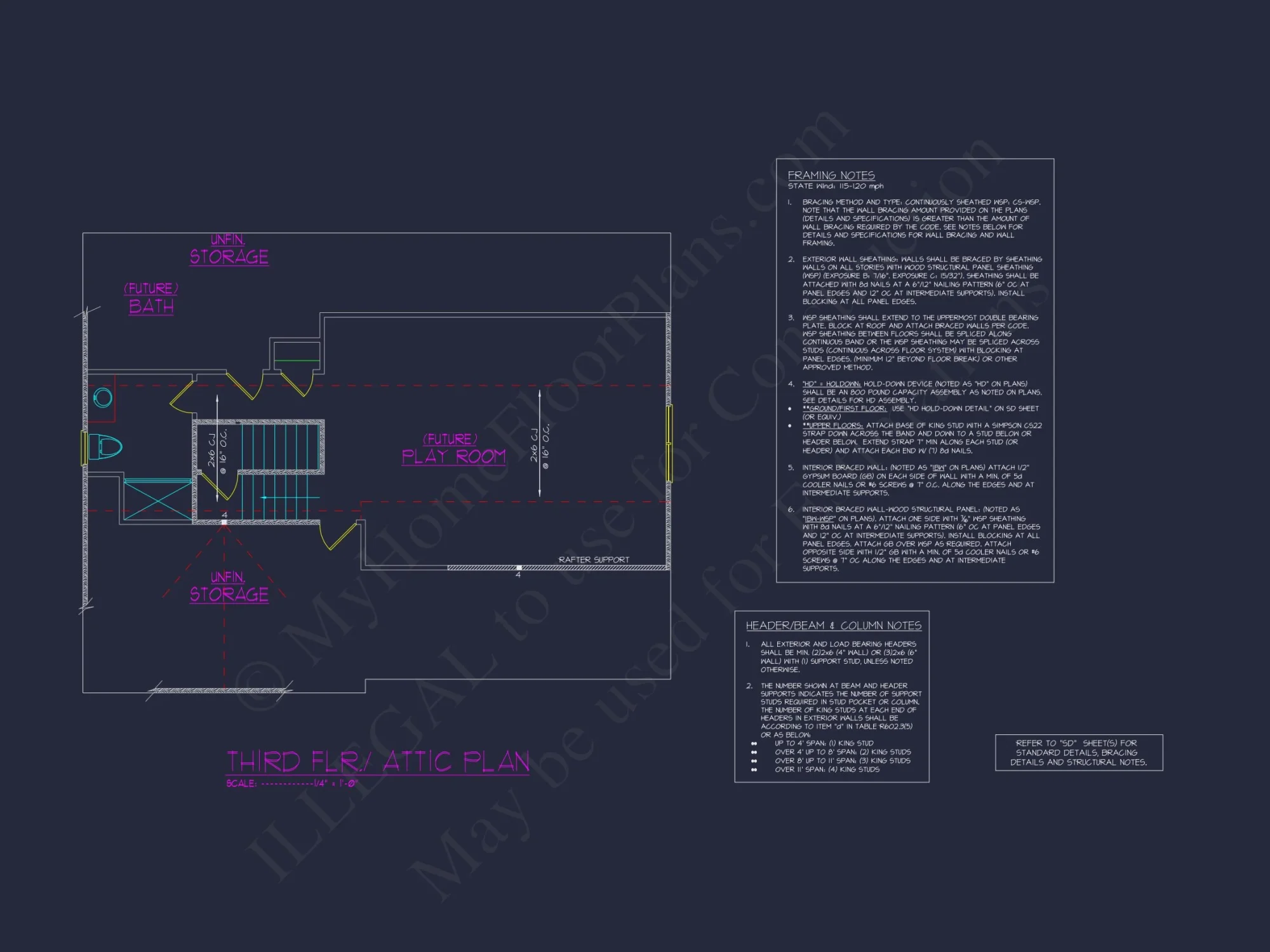 Modern Craftsman house Plan with 2.5 Floors and 4 Bedrooms