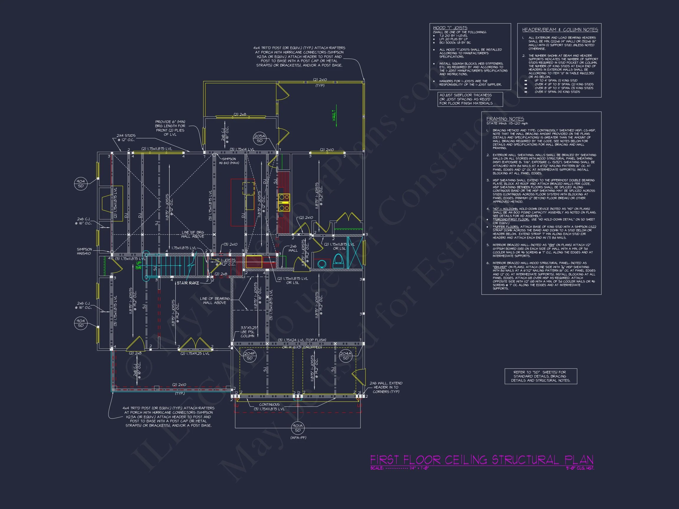 Modern Craftsman house Plan with 2.5 Floors and 4 Bedrooms