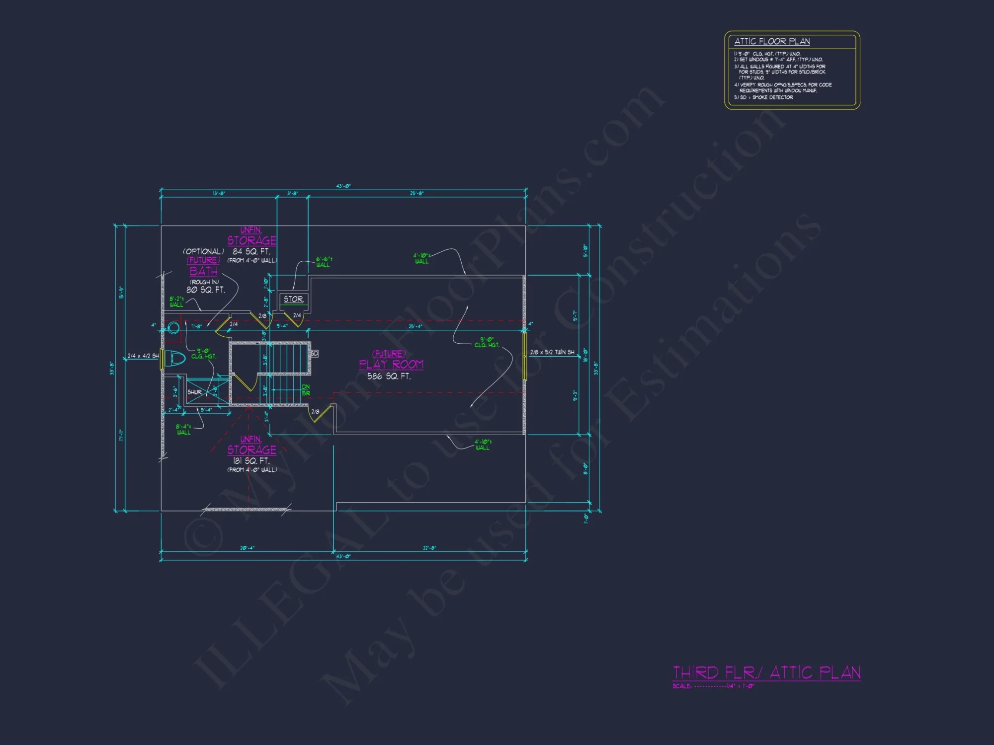 Modern Craftsman house Plan with 2.5 Floors and 4 Bedrooms