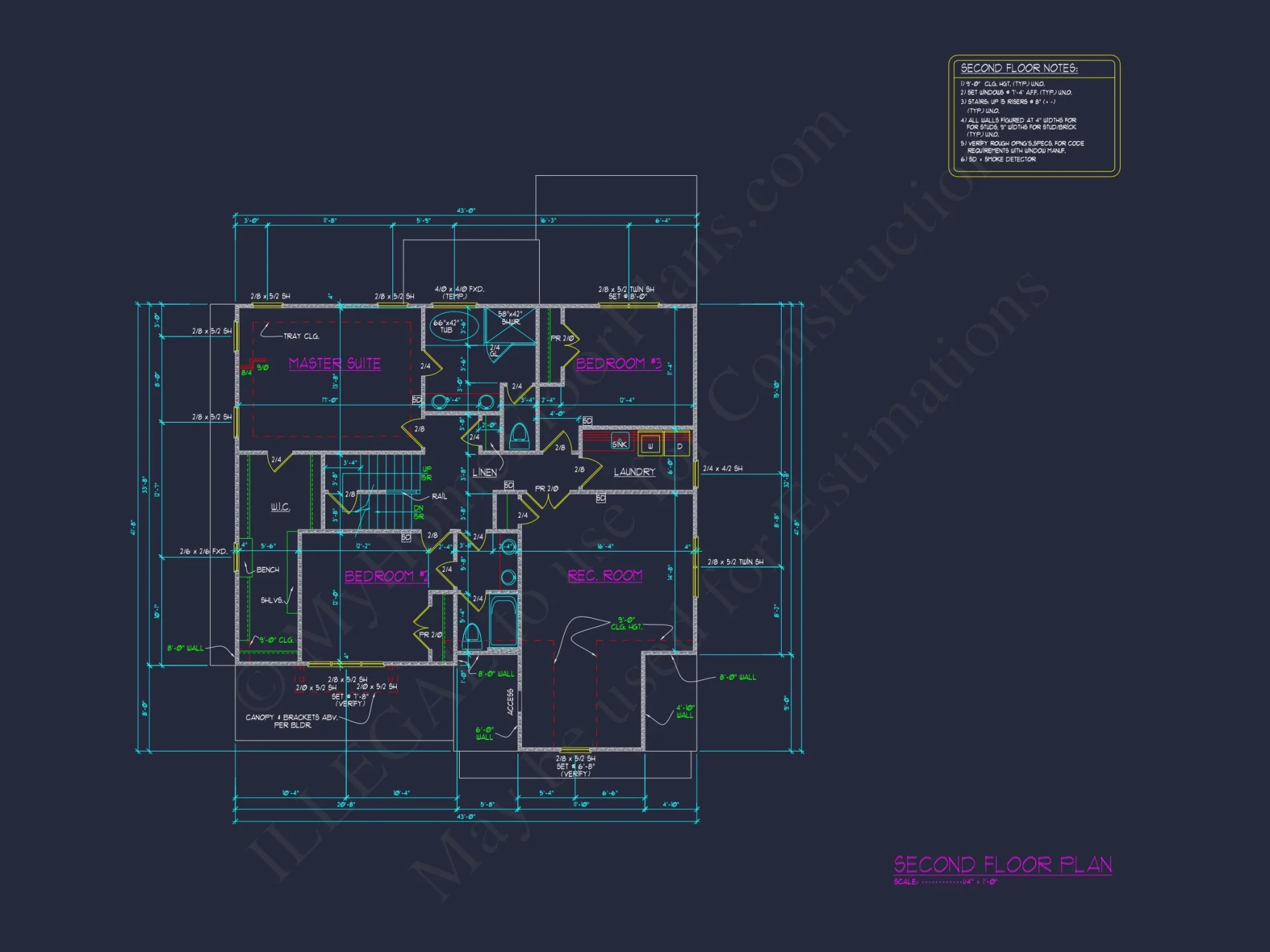 Modern Craftsman house Plan with 2.5 Floors and 4 Bedrooms