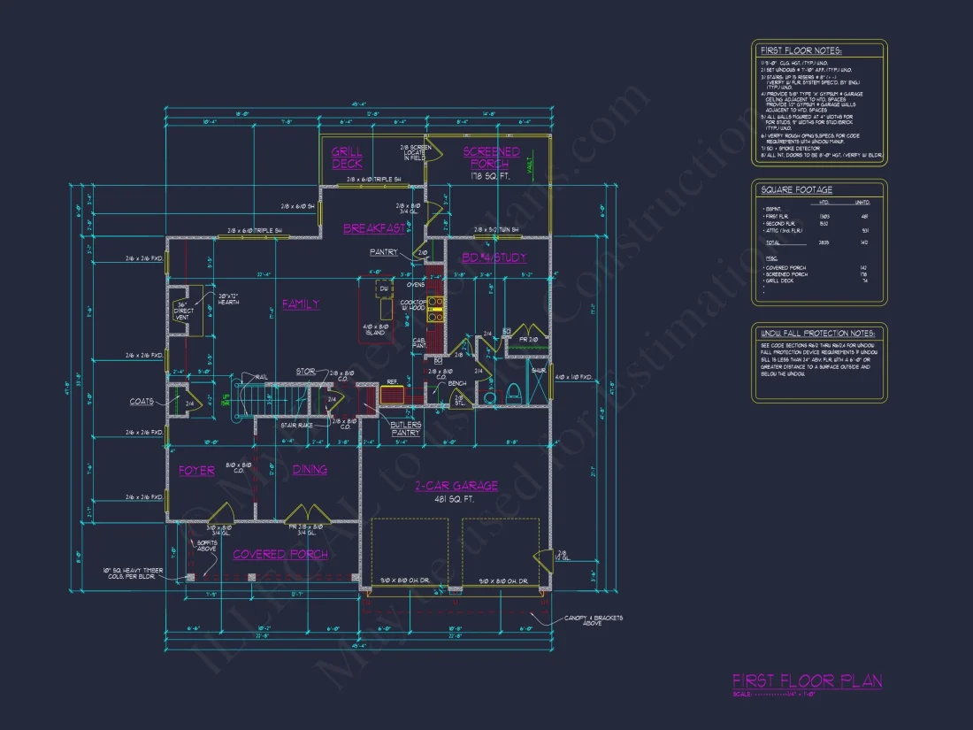 Modern Craftsman house Plan with 2.5 Floors and 4 Bedrooms