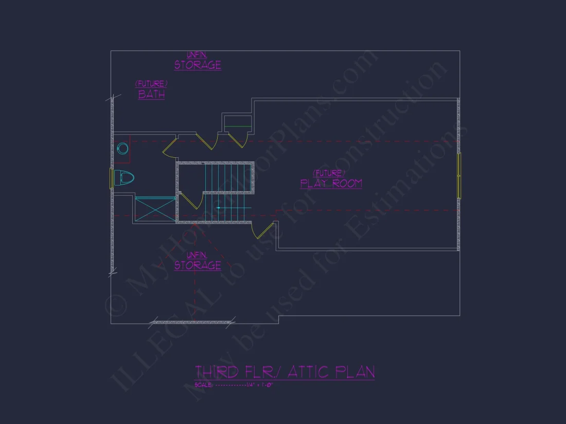 Modern Craftsman house Plan with 2.5 Floors and 4 Bedrooms