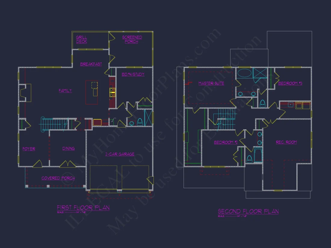 Modern Craftsman house Plan with 2.5 Floors and 4 Bedrooms