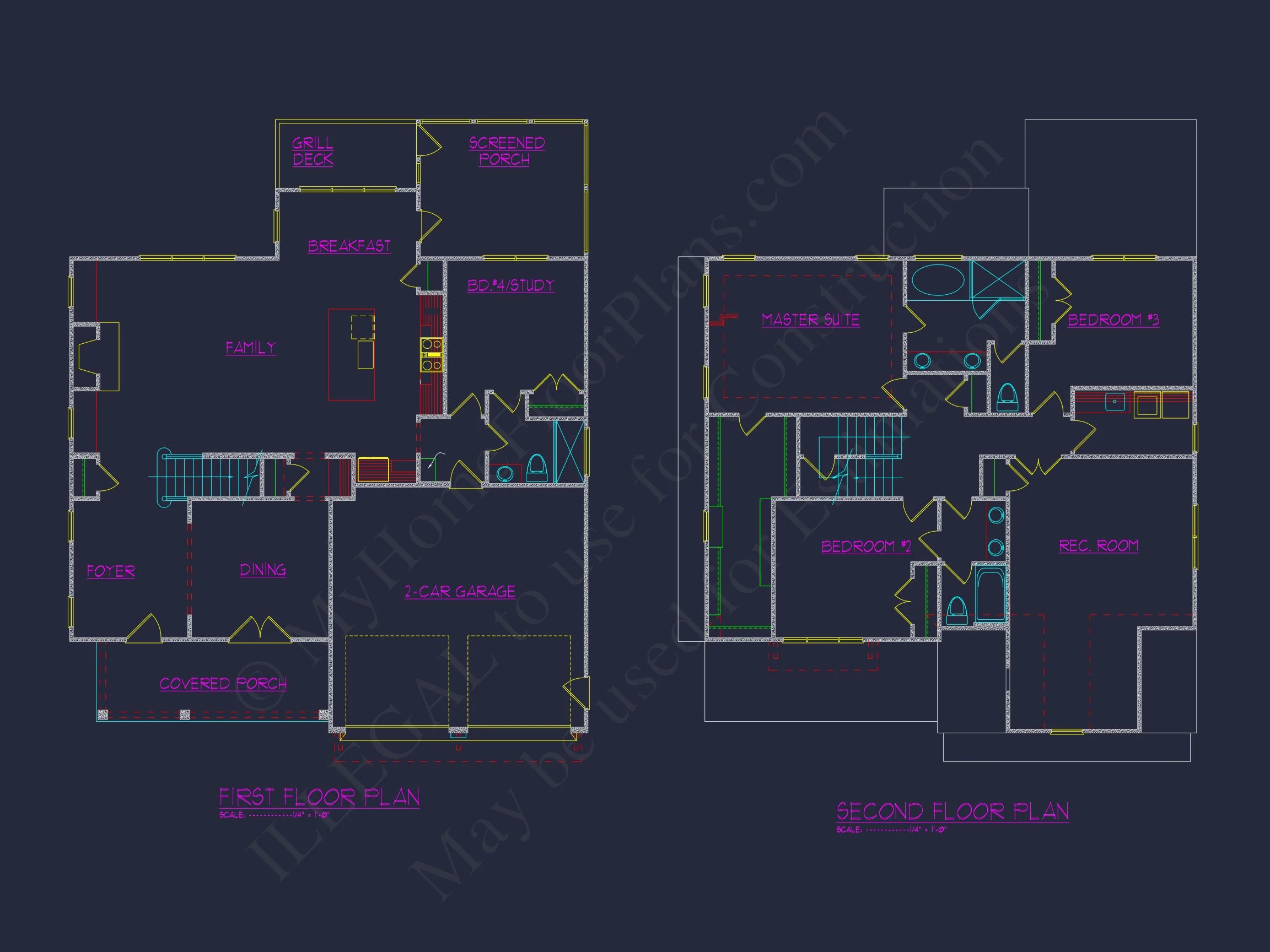 Modern Craftsman house Plan with 2.5 Floors and 4 Bedrooms