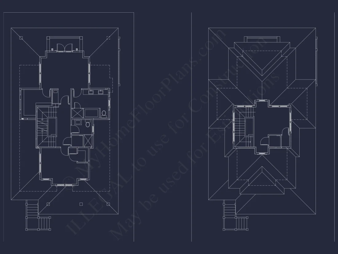 Beach house Plan with 3 Floors, CAD Architecture and Blueprint